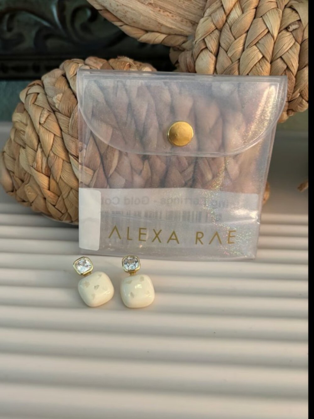 Bar by Alexa Rae Icing Earrings - Gold Cotton
